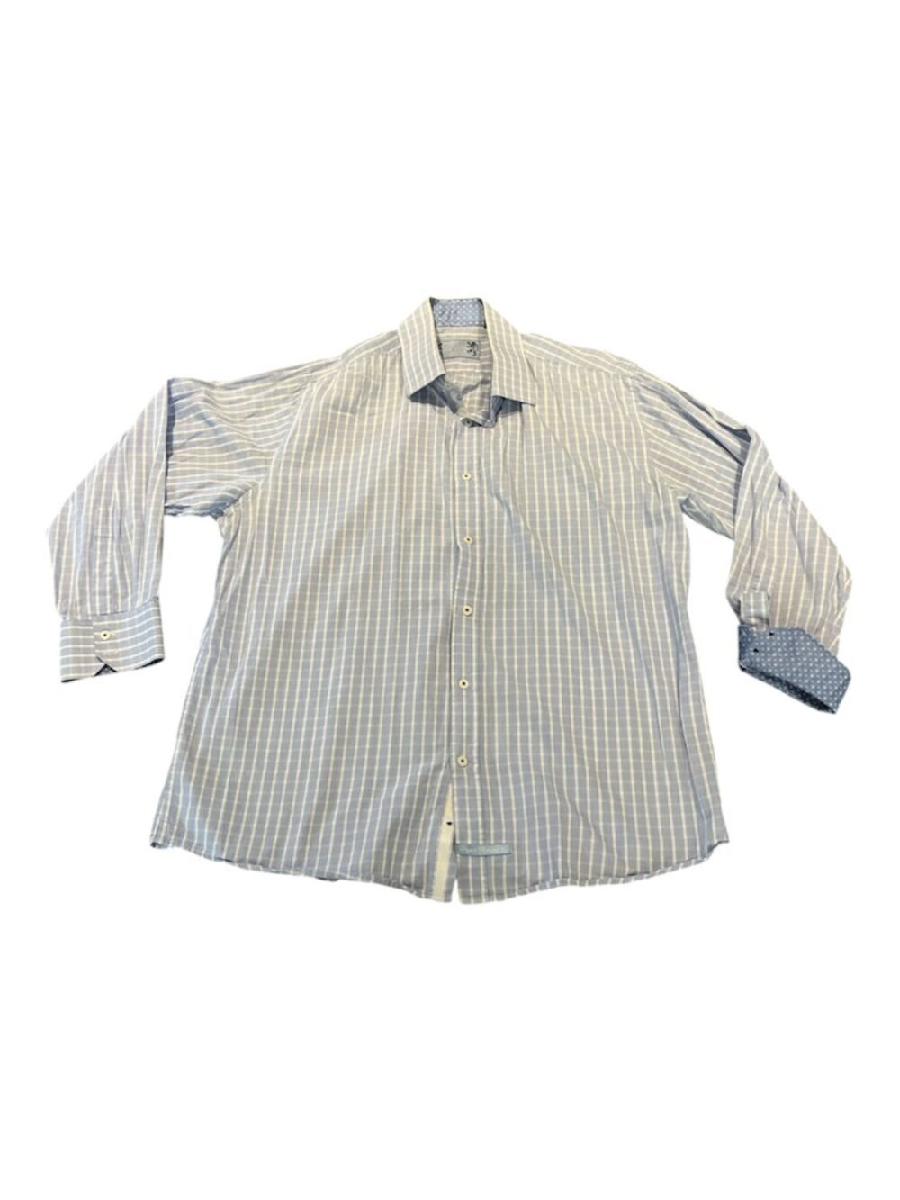 ENGLISH LAUNDRY Dress Shirt Size 17 1/2 34/35 Contrast Collar & Cuffs Cotton